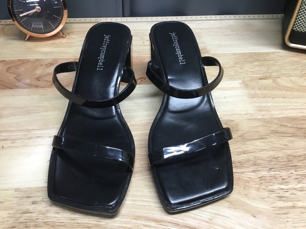 Jeffrey Campbell JAMM-3 Jelly Slide Sandals Women's US 8 Black Jelly High Heel